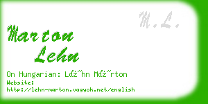 marton lehn business card
